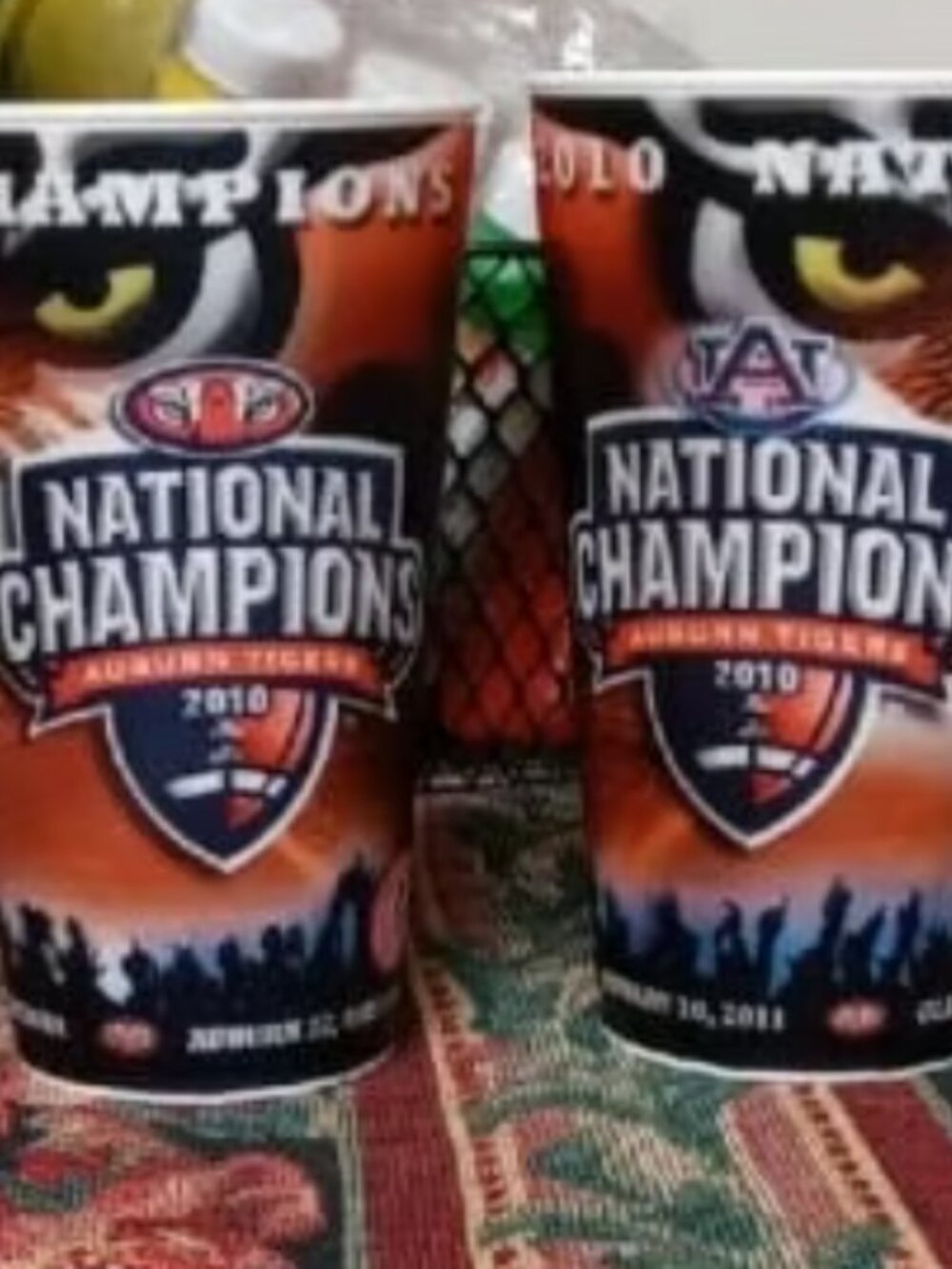 Auburn Tigers Championship 2010 Holographic Cups (Set of 4)